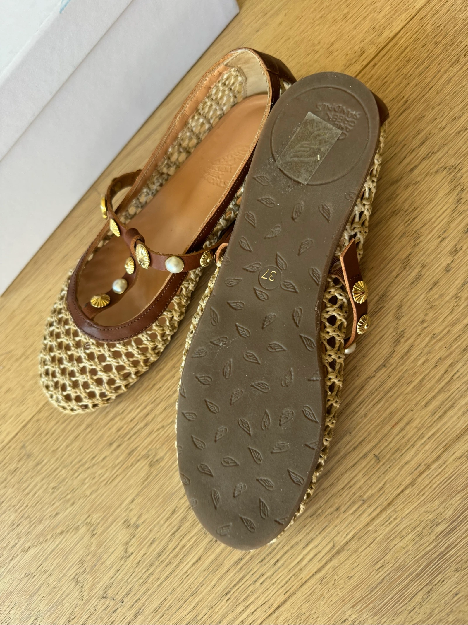 Sandalias Ancient Greek de rafia, bailarinas color coñac beige talla 37 – photo 6